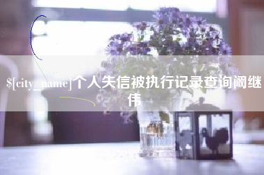 杭州个人失信被执行记录查询阚继伟