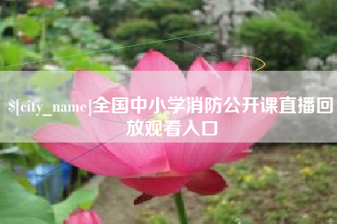 杭州全国中小学消防公开课直播回放观看入口