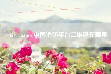杭州中国消防平台二维码在哪里