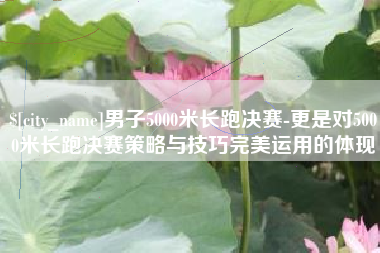杭州男子5000米长跑决赛-更是对5000米长跑决赛策略与技巧完美运用的体现
