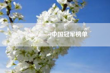 杭州中国冠军榜单